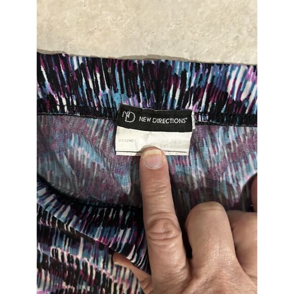 New Directions Wide Leg Palazzo Pants Women’s Small Fairy Summer Boho Geo Print - Picture 5 of 6